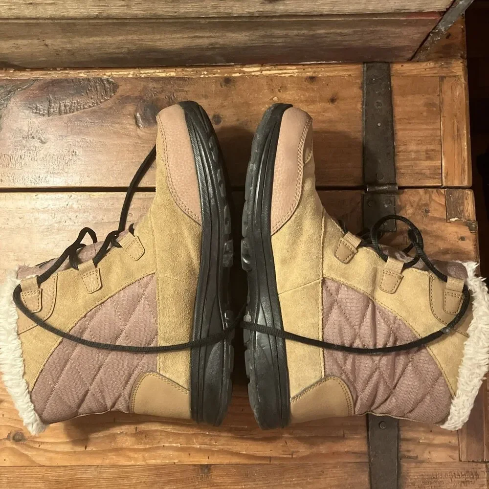 Columbia Womens Brown Faux Fur Collar Lined Waterproof Ankle Boots Size 10 M - Picture 7 of 8